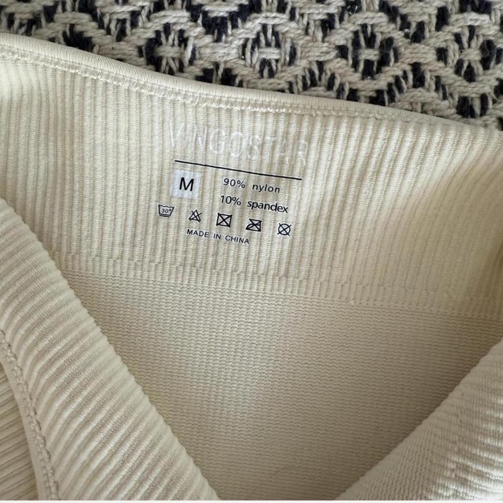 Cream Ribbed Bodysuit - Picture 6 of 7
